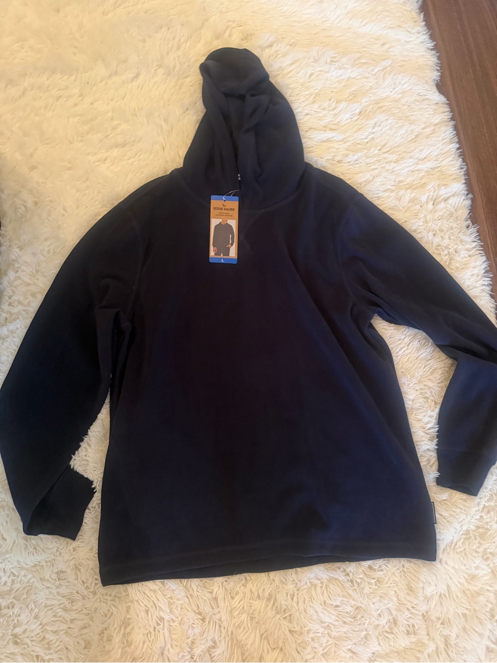 Eddie Bauer Black Textured Lounge Hoodie